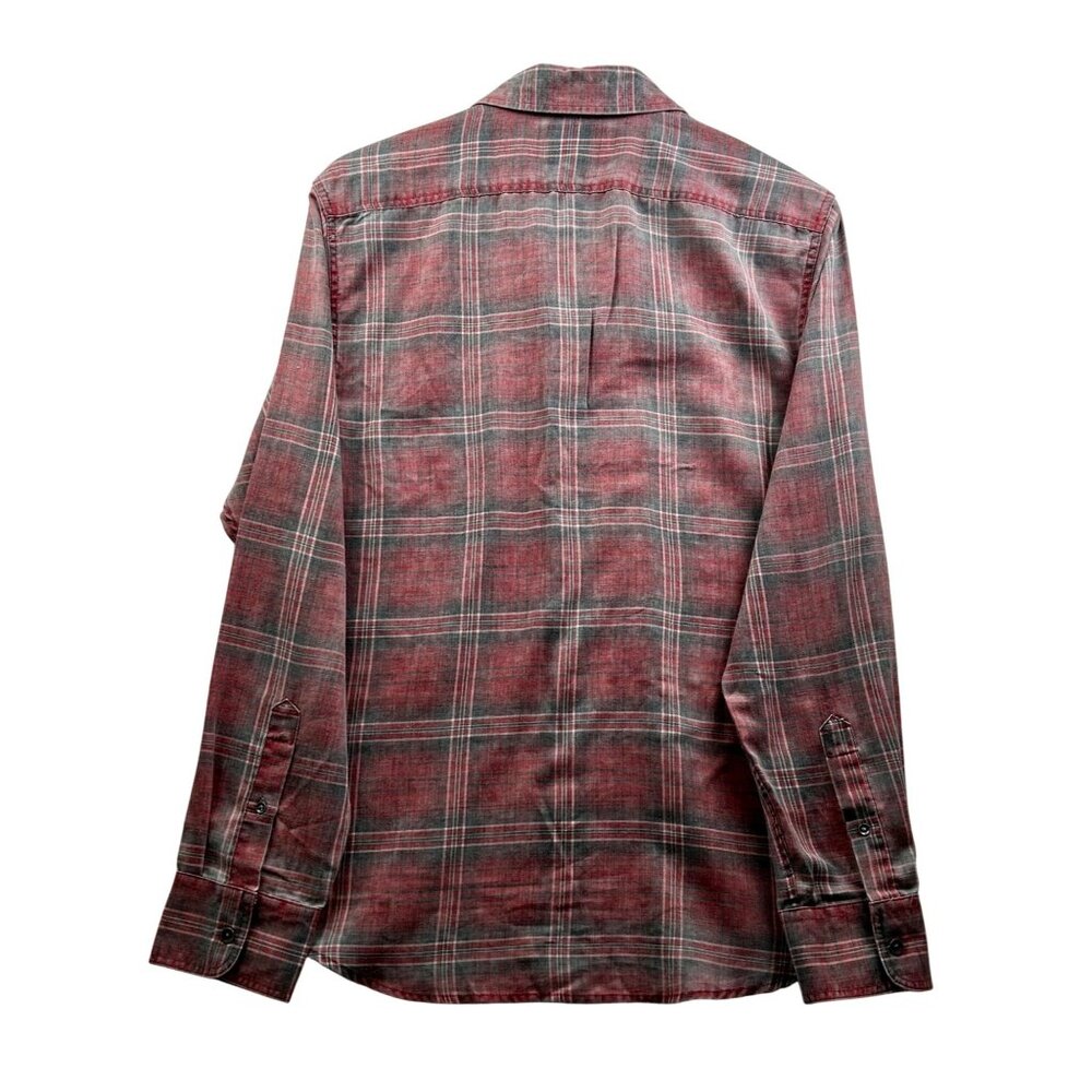 Flag & Anthem Men's Modern Flannel Plaid Shirt Red/Gray Coastal Casual Sz MED - Picture 3 of 6